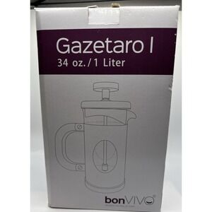 BonVivo Gazetrao I 34 oz (8 Cup) French Press Copper Finish NEW